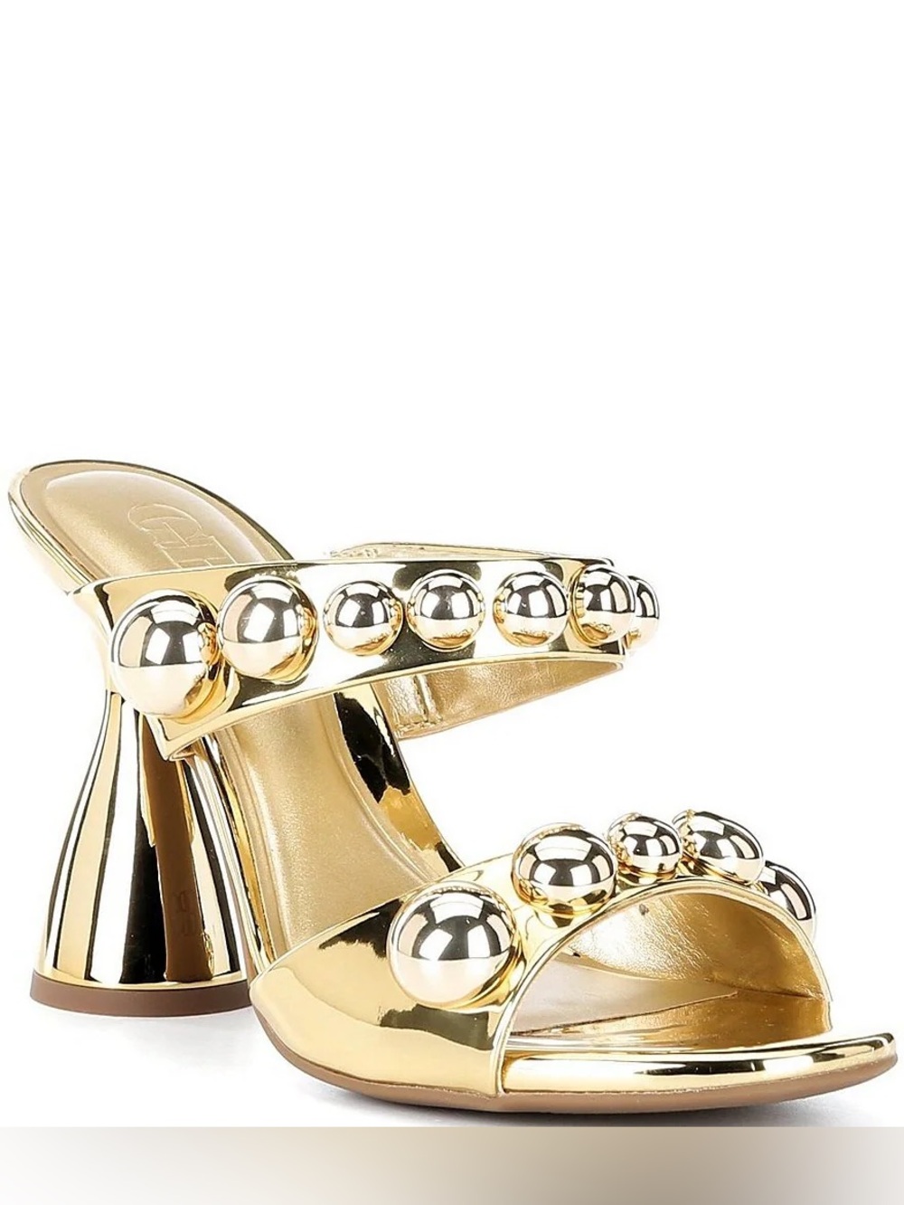 GB Newsflash Metallic Ornament Dress Slide Sandals – Gold – Size 8.5 – NWT - Picture 2 of 10